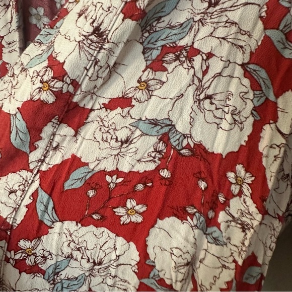 Knox Rose Women’s White & Red Open Front 3/4 Sleeve Floral Kimono Sz M/L GUC - Picture 3 of 8